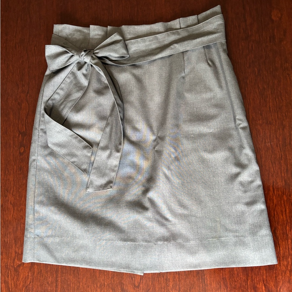 Saks Fifth Avenue Black Label Gray Pencil Skirt with Paperbag waist